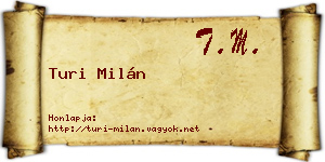 Turi Milán névjegykártya
